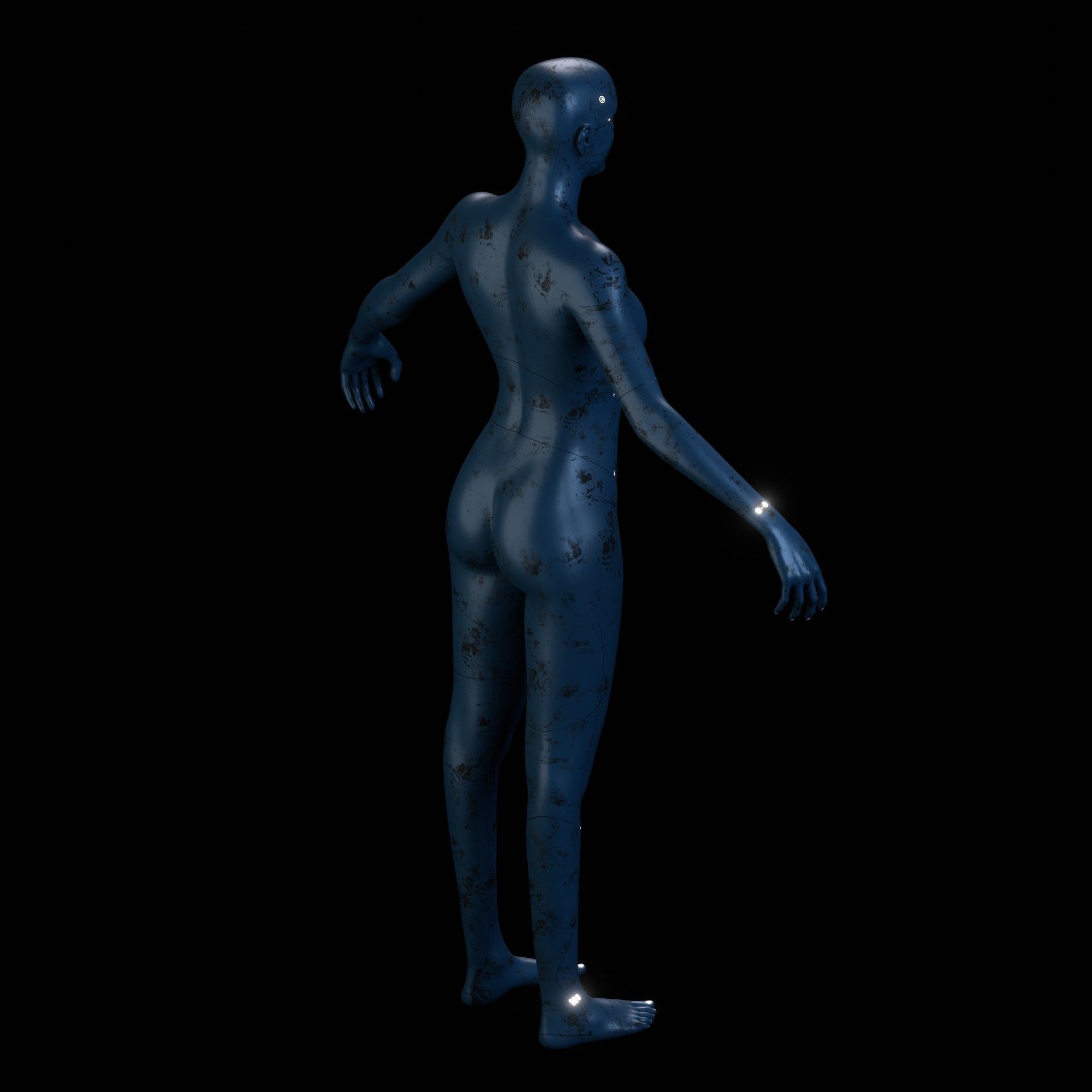 Advanced Female Humanoid Sci-fi Game Ready Character 3D Model Low-poly 3D model_19