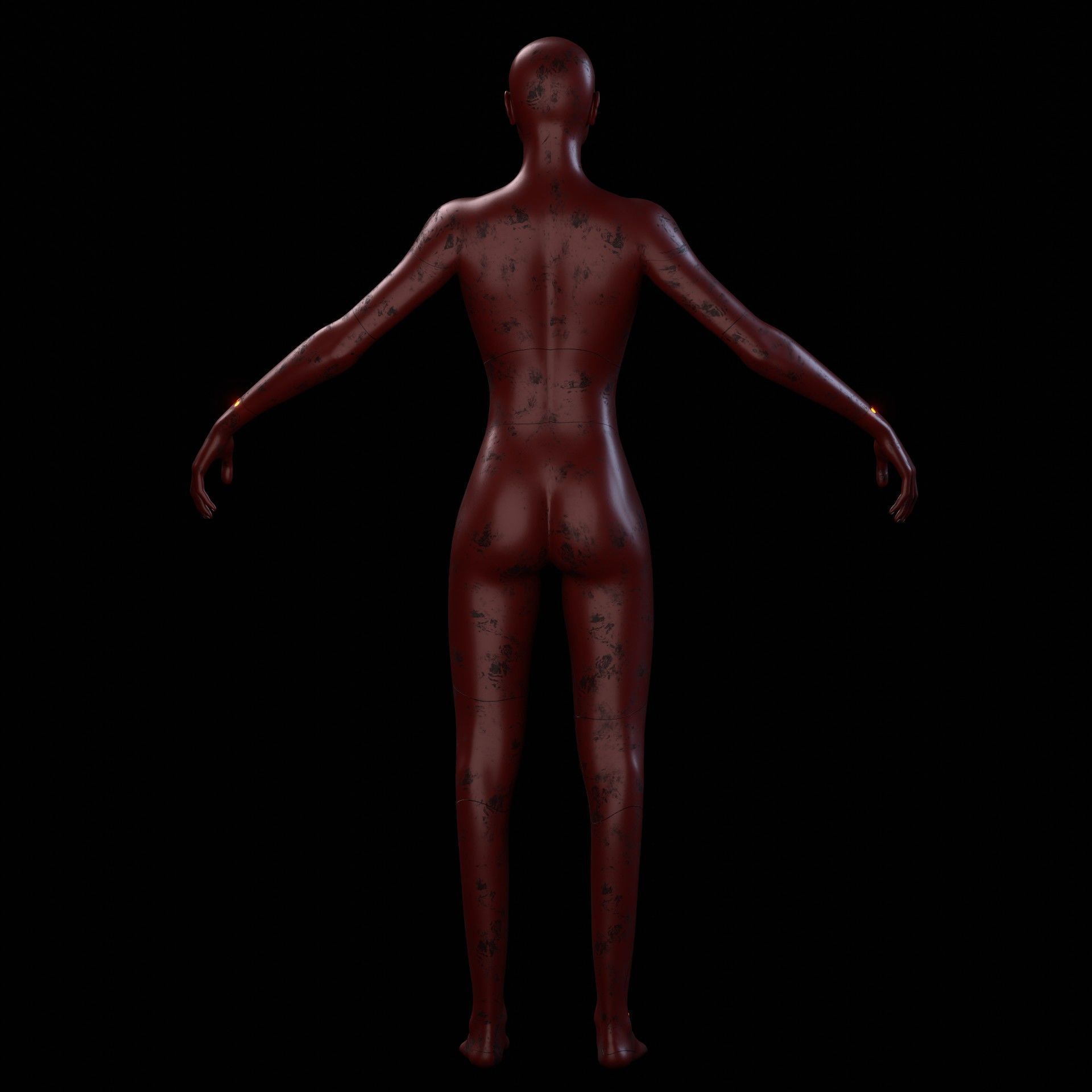 Advanced Female Humanoid Sci-fi Game Ready Character 3D Model Low-poly 3D model_10