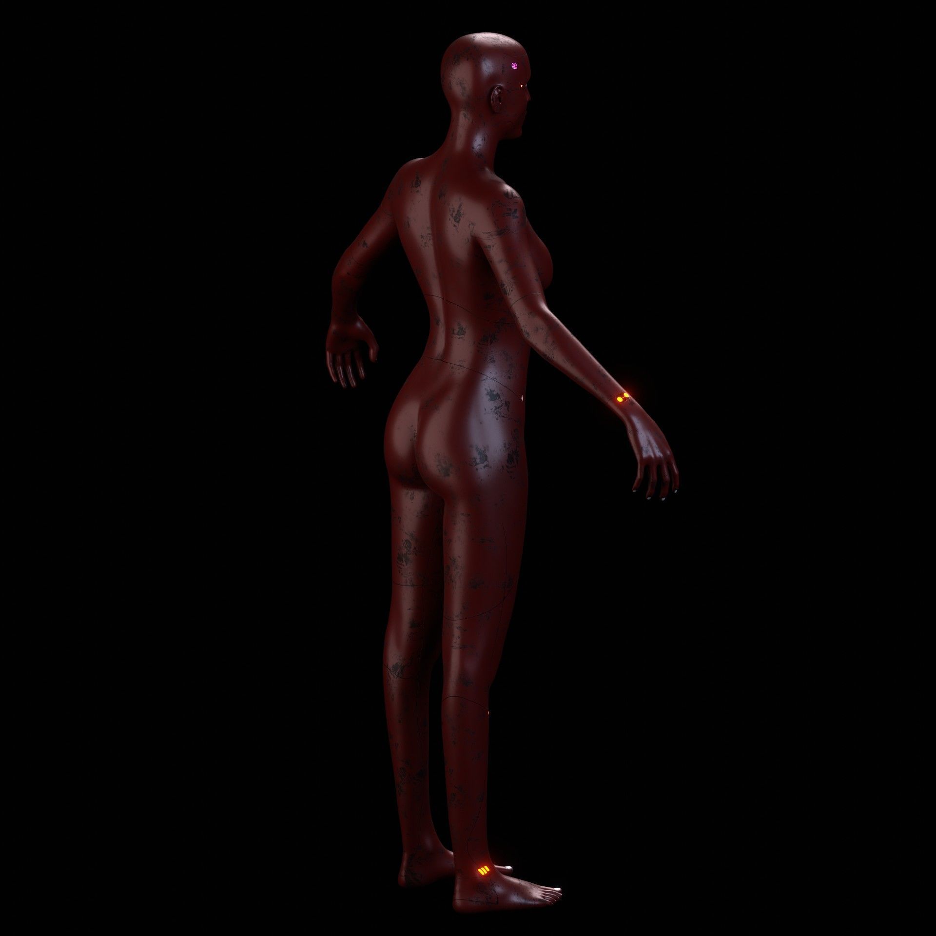 Advanced Female Humanoid Sci-fi Game Ready Character 3D Model Low-poly 3D model_11