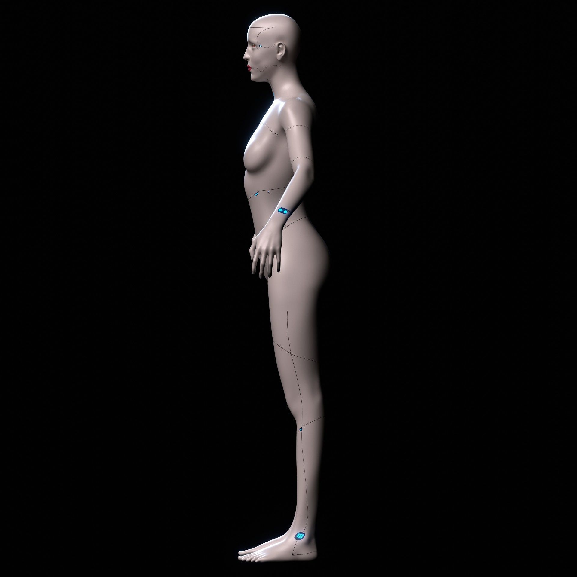 Advanced Female Humanoid Sci-fi Game Ready Character 3D Model Low-poly 3D model_4