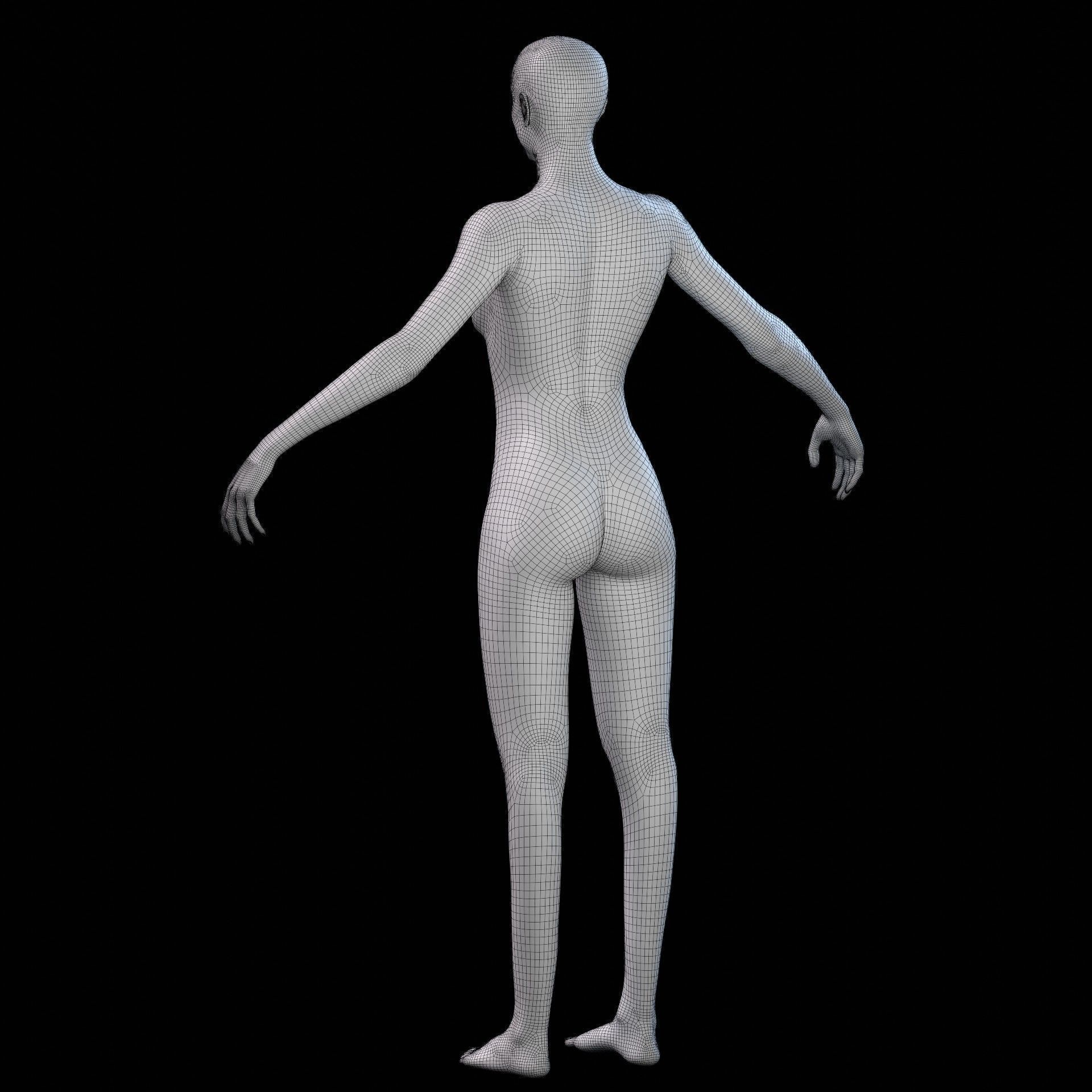 Advanced Female Humanoid Sci-fi Game Ready Character 3D Model Low-poly 3D model_28