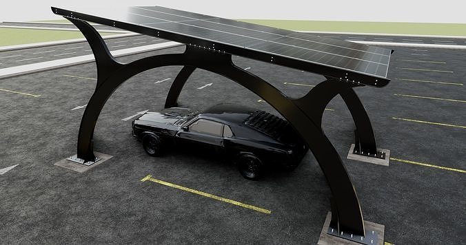 ARCHED TYPE MODERN CARPORT TYPE-4 3D model
