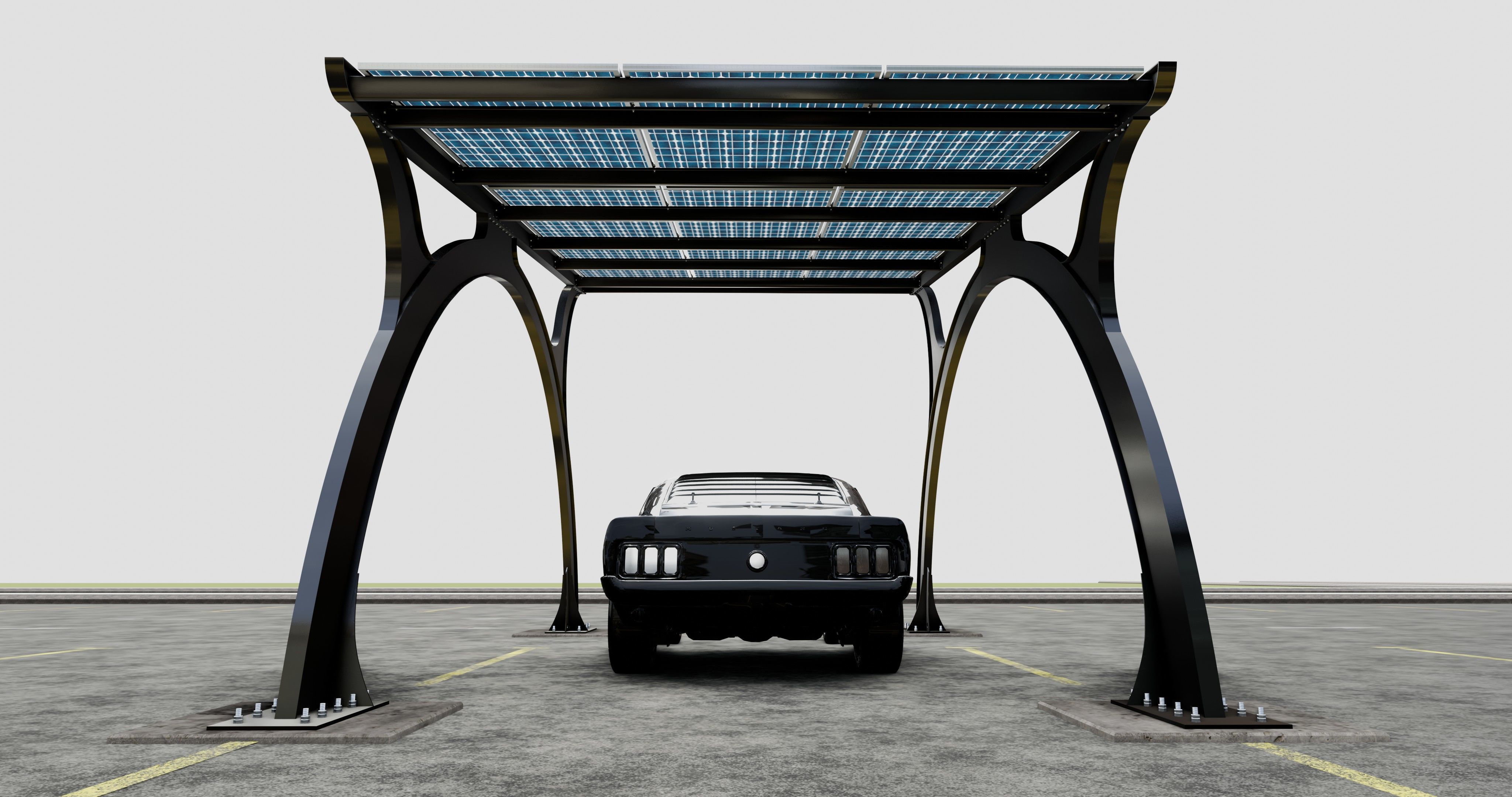 ARCHED TYPE MODERN CARPORT TYPE-4 3D model_7