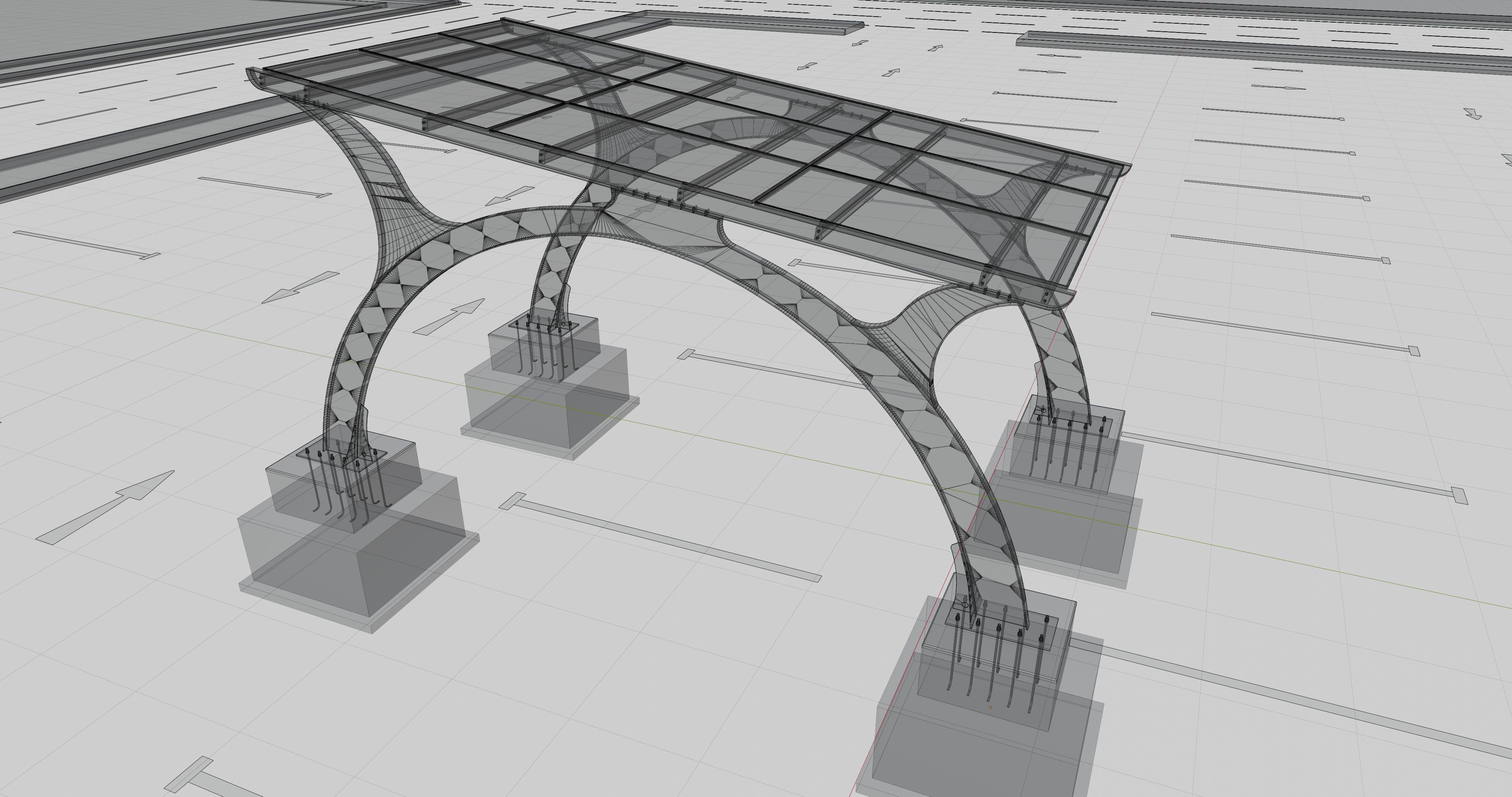 ARCHED TYPE MODERN CARPORT TYPE-4 3D model_18