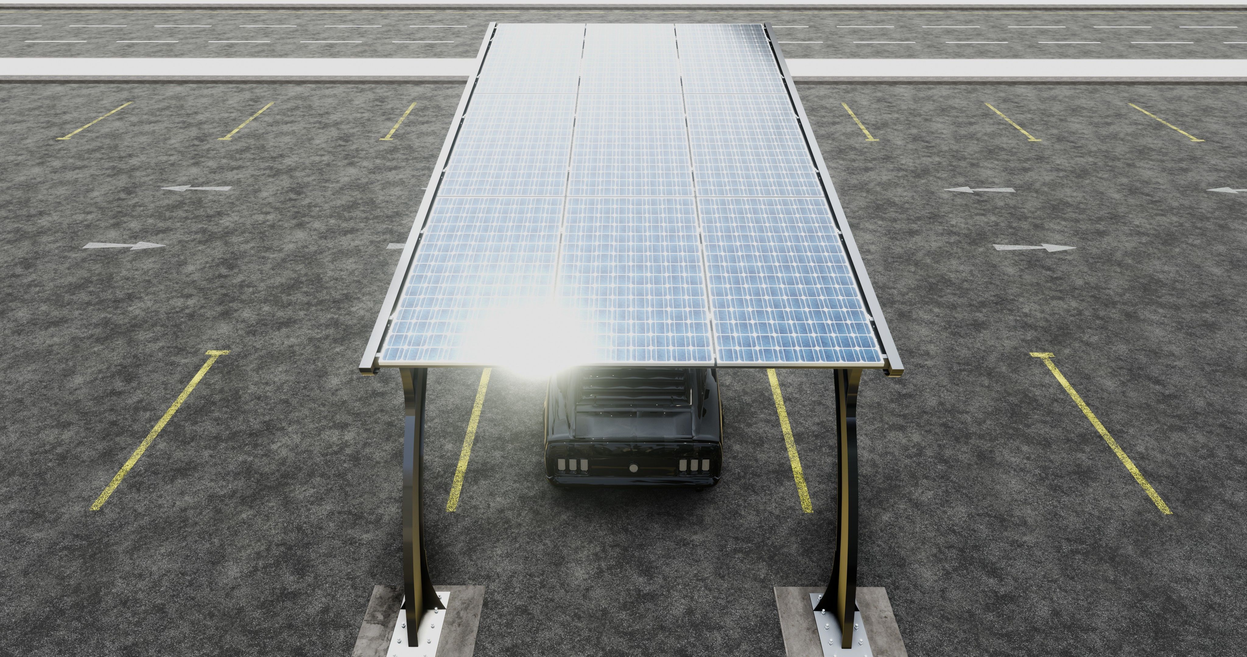 ARCHED TYPE MODERN CARPORT TYPE-4 3D model_8