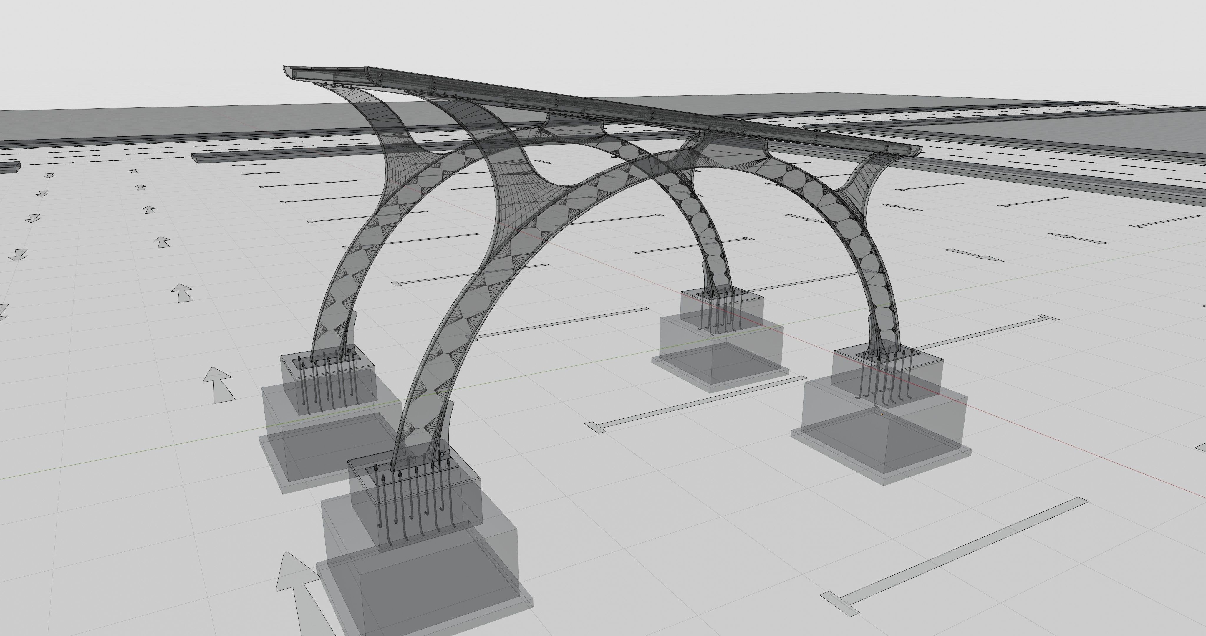 ARCHED TYPE MODERN CARPORT TYPE-4 3D model_19