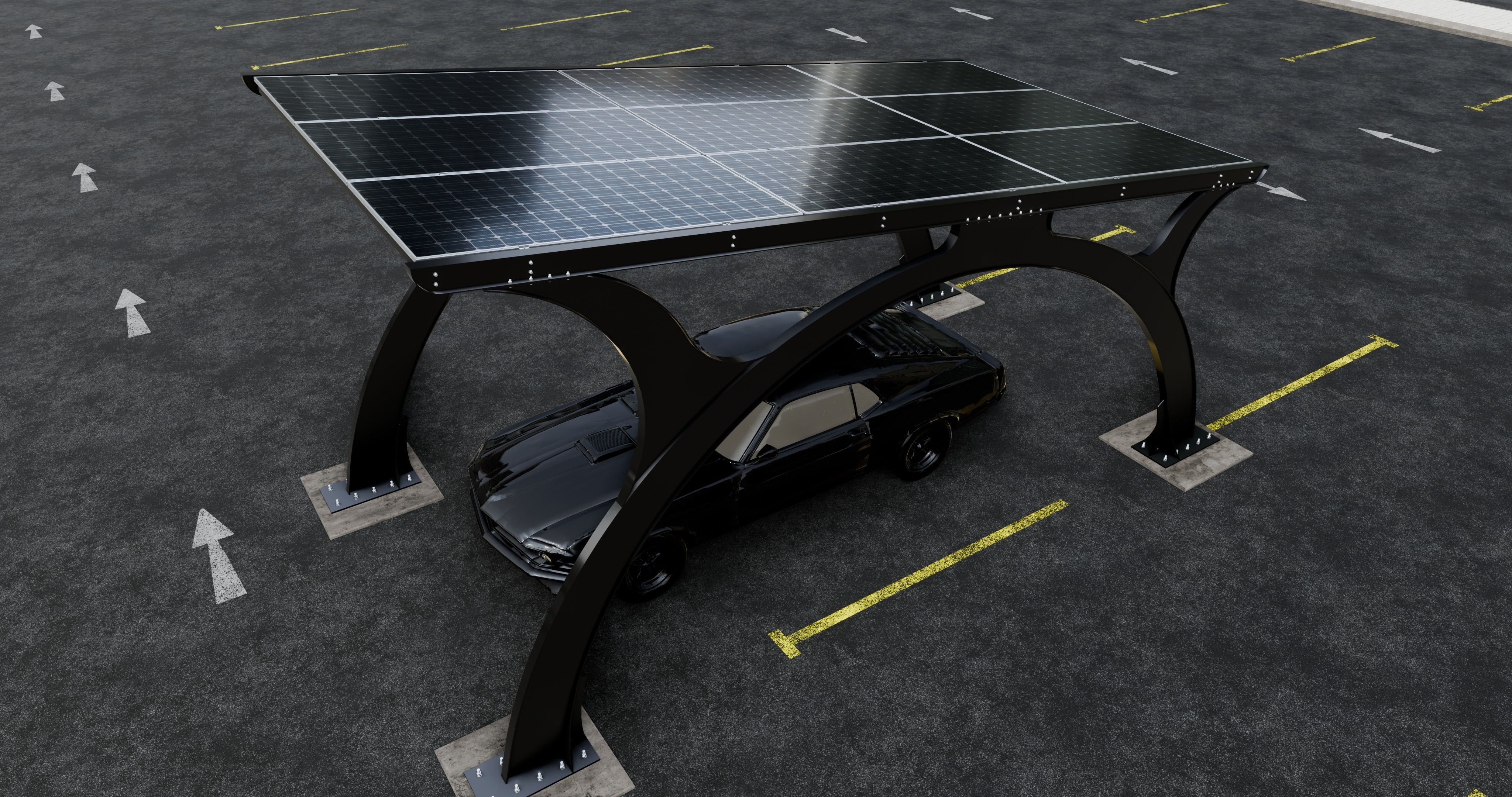 ARCHED TYPE MODERN CARPORT TYPE-4 3D model_10