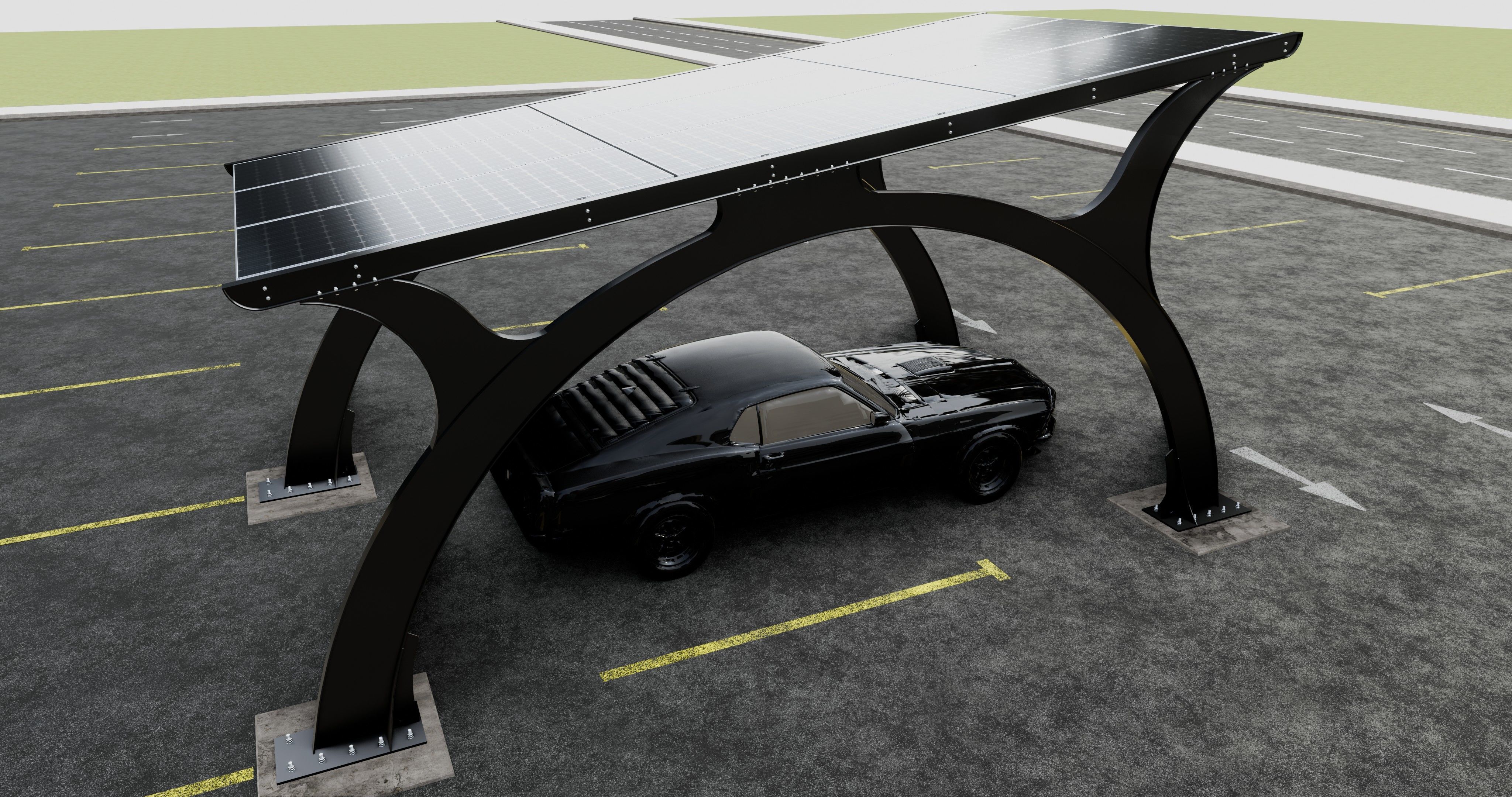 ARCHED TYPE MODERN CARPORT TYPE-4 3D model_4