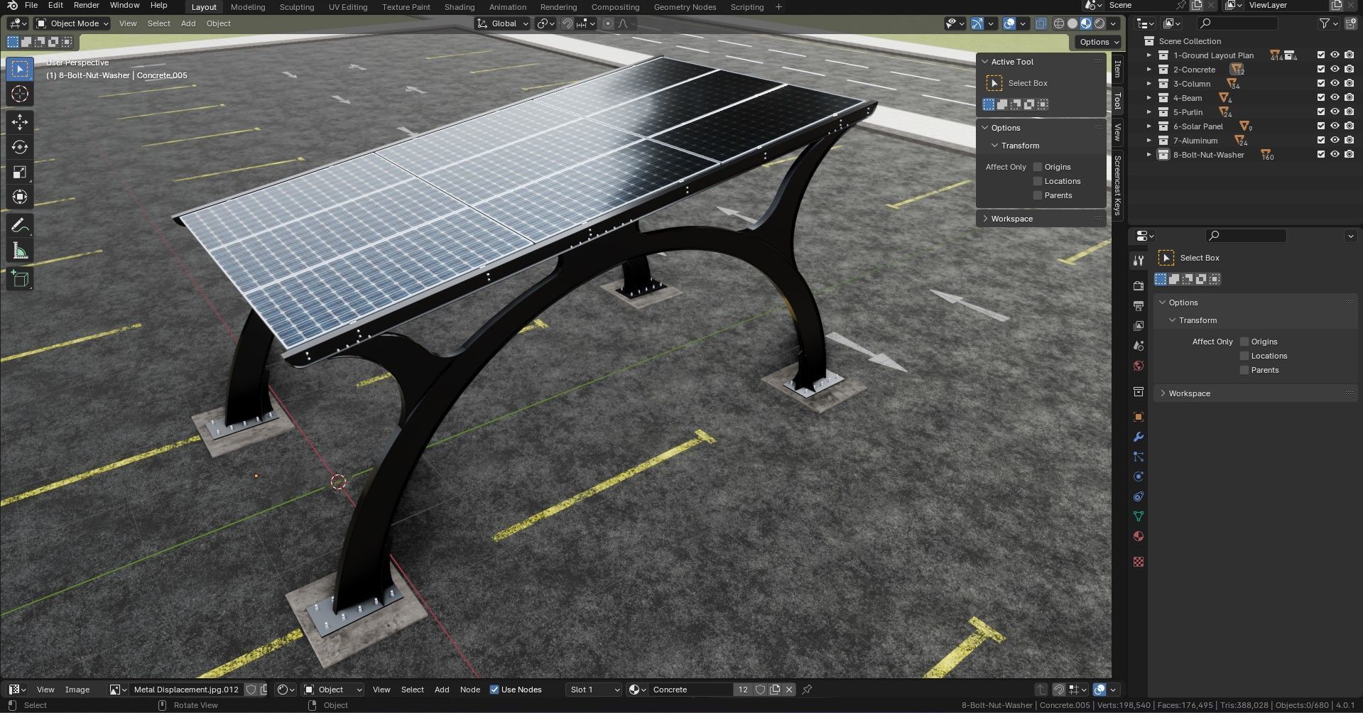 ARCHED TYPE MODERN CARPORT TYPE-4 3D model_21