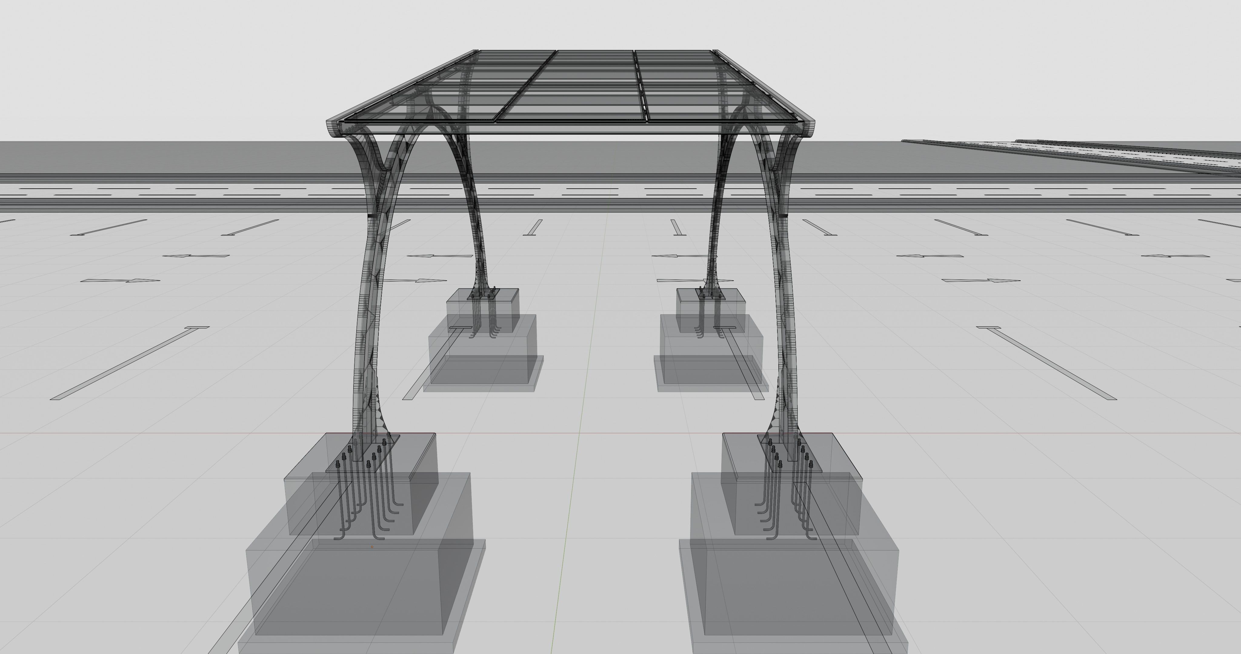 ARCHED TYPE MODERN CARPORT TYPE-4 3D model_20
