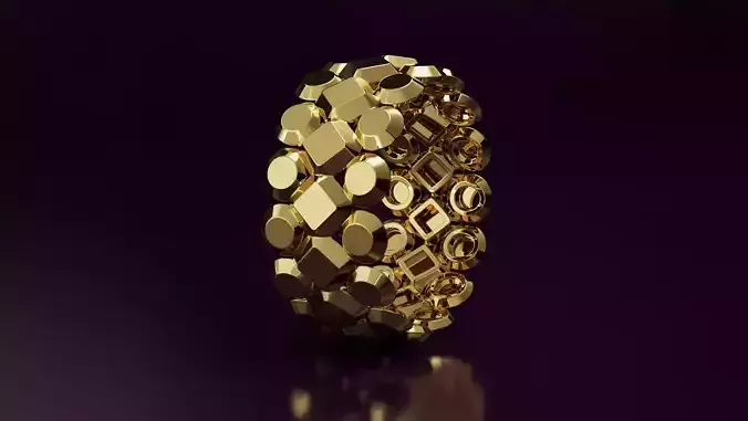 rhombus and sphere Ring 