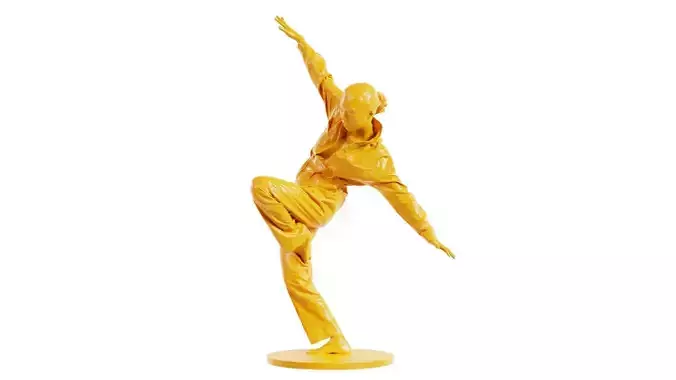Woman Wearing Jeans Salopet 37 3D print model
