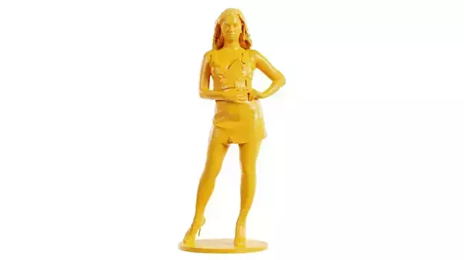 Woman in Leather Dress and Backpack Posing