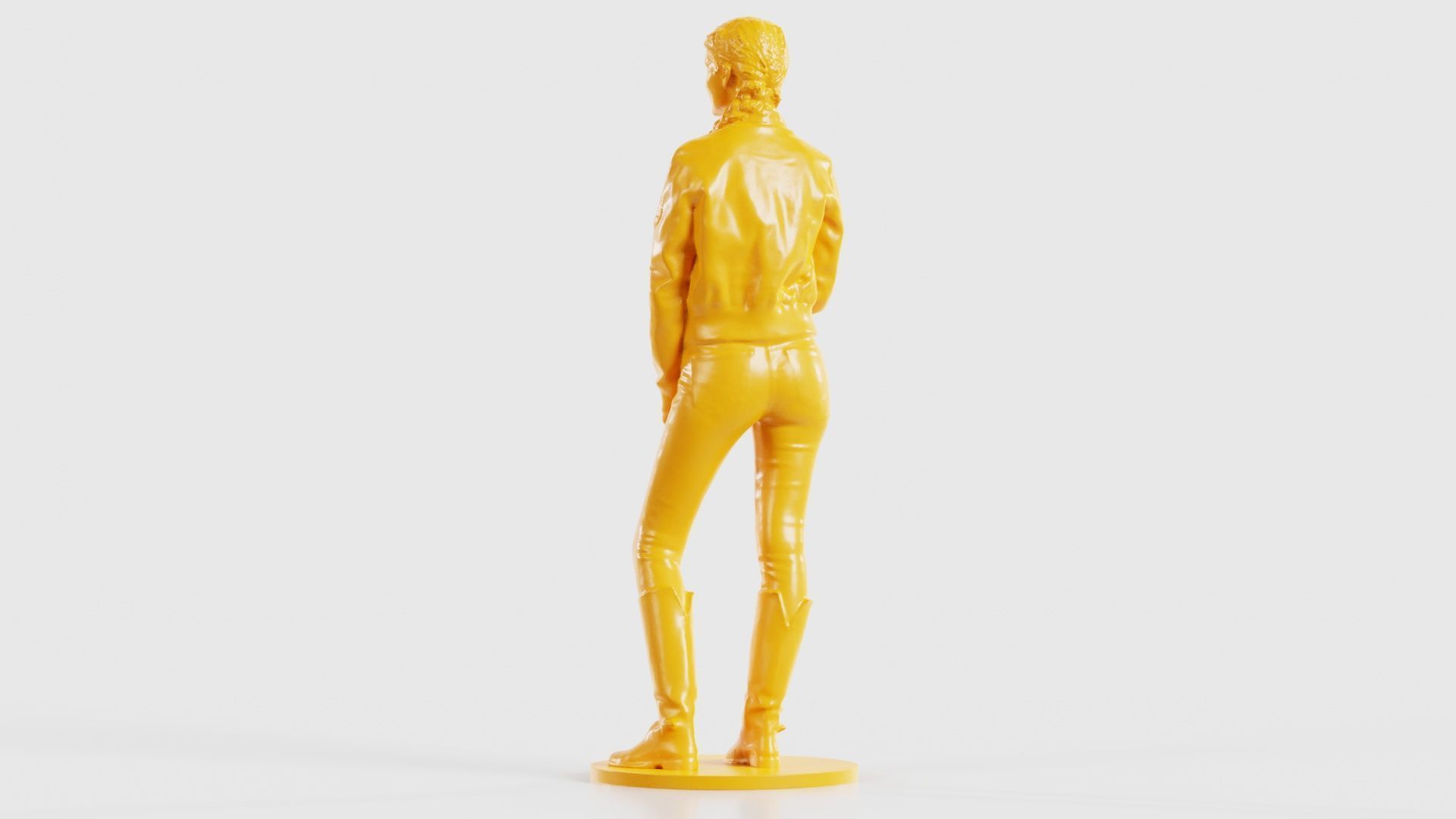 Long Braid Woman in Jacket Jeans and Boots Meditating 3D print model_24