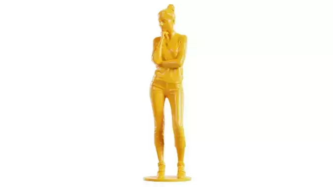 Hair Bun Woman Thinking