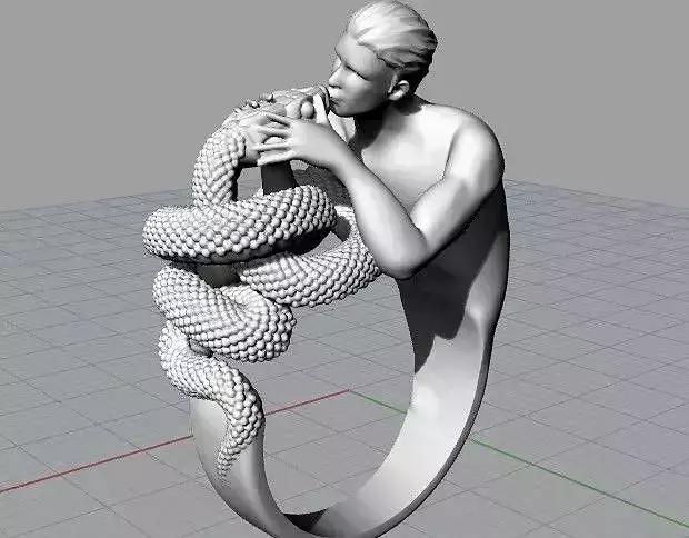 Man kissing a snake ring