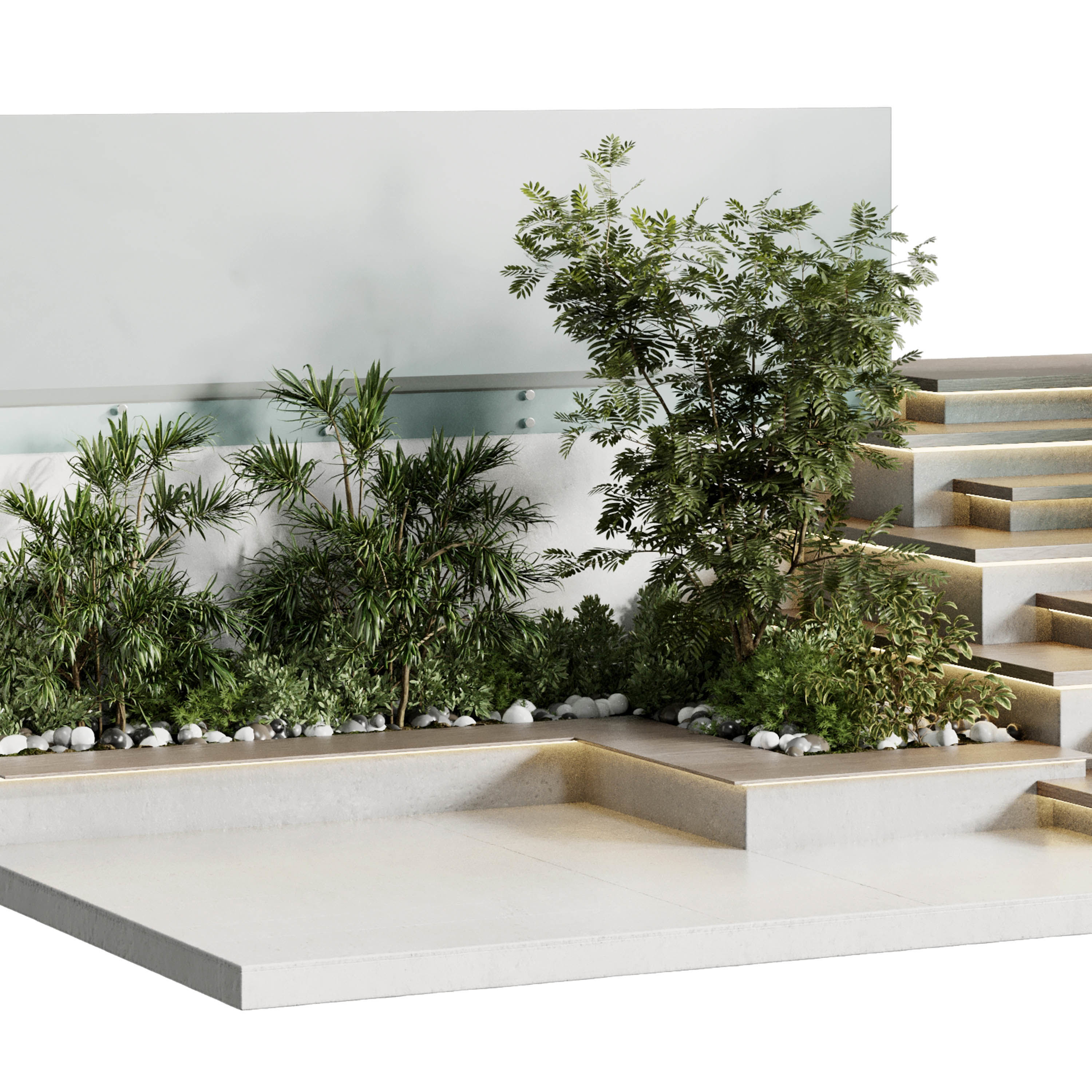 Landscape Furniture - building stairs 04 3D model_4