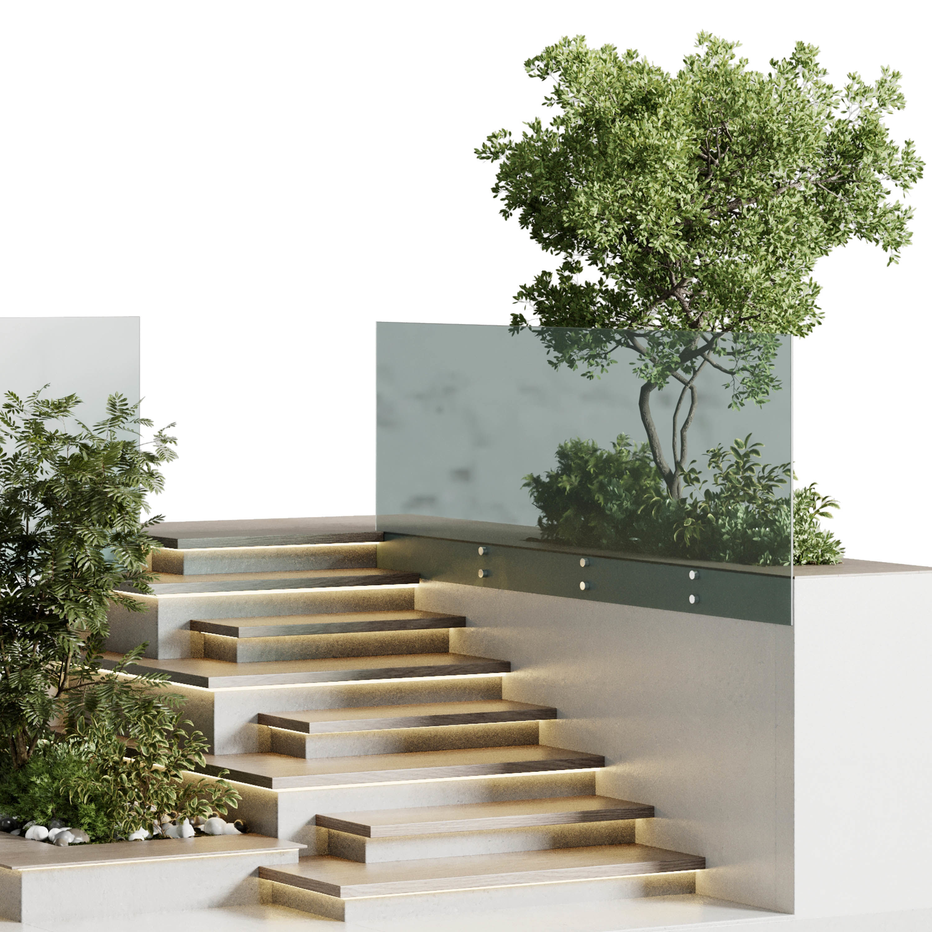 Landscape Furniture - building stairs 04 3D model_5