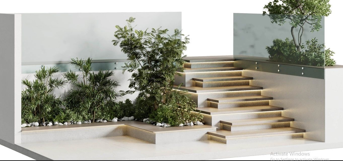 Landscape Furniture - building stairs 04 3D model_6