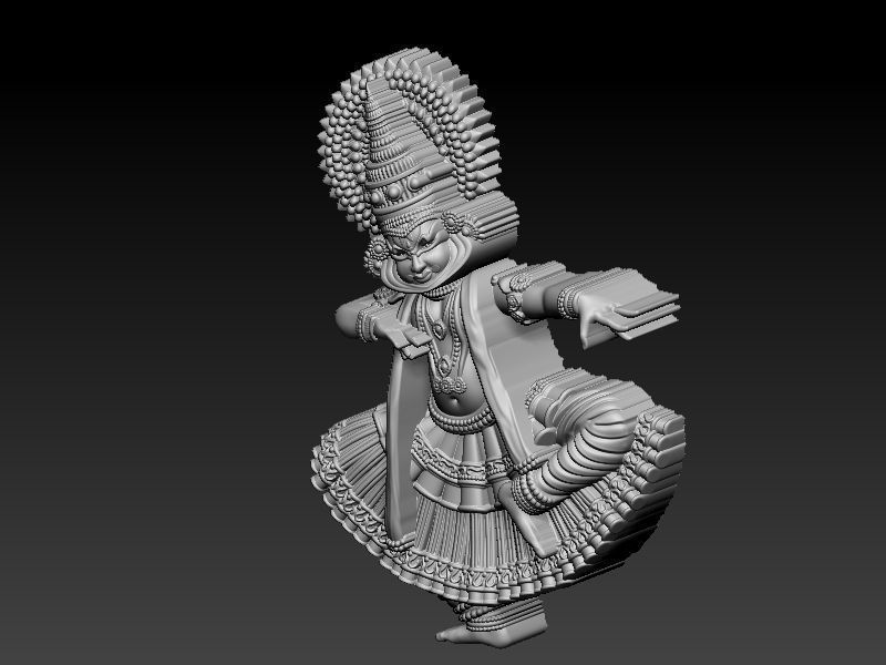 Kathakali Character Model - ZBrush Creation 3D print model_3