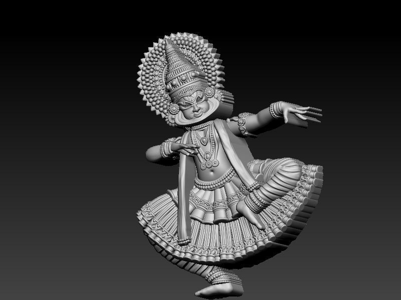 Kathakali Character Model - ZBrush Creation 3D print model_2