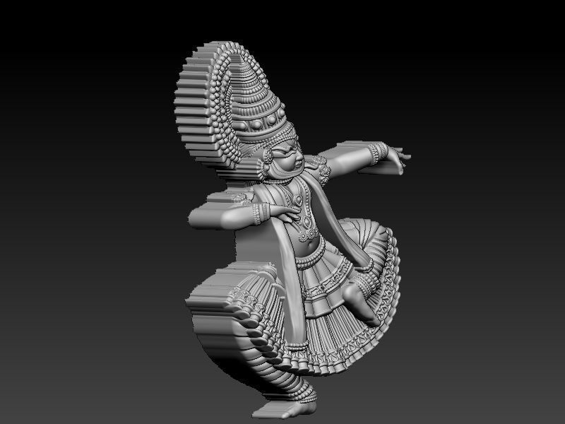 Kathakali Character Model - ZBrush Creation 3D print model_1