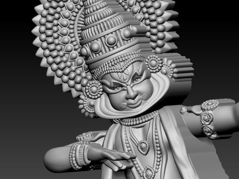 Kathakali Character Model - ZBrush Creation 3D print model_5