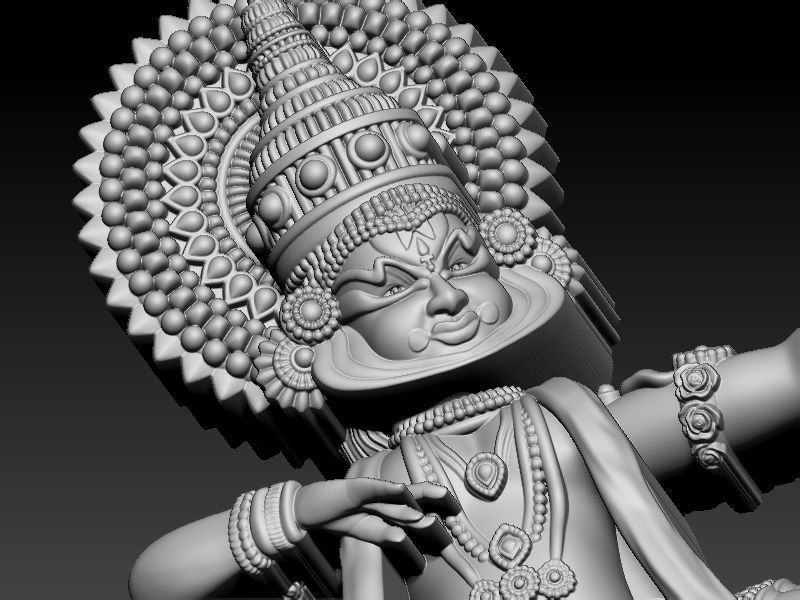 Kathakali Character Model - ZBrush Creation 3D print model_6