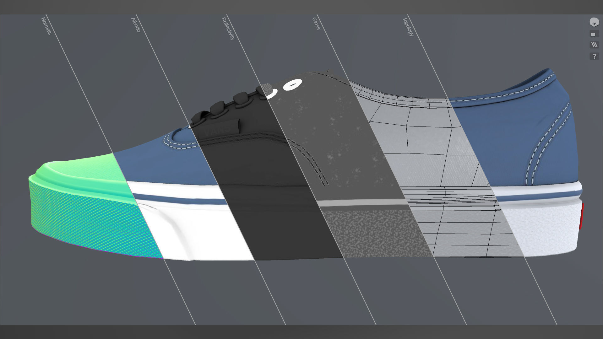 VANS182 Authentic Navy Low-poly 3D model_4