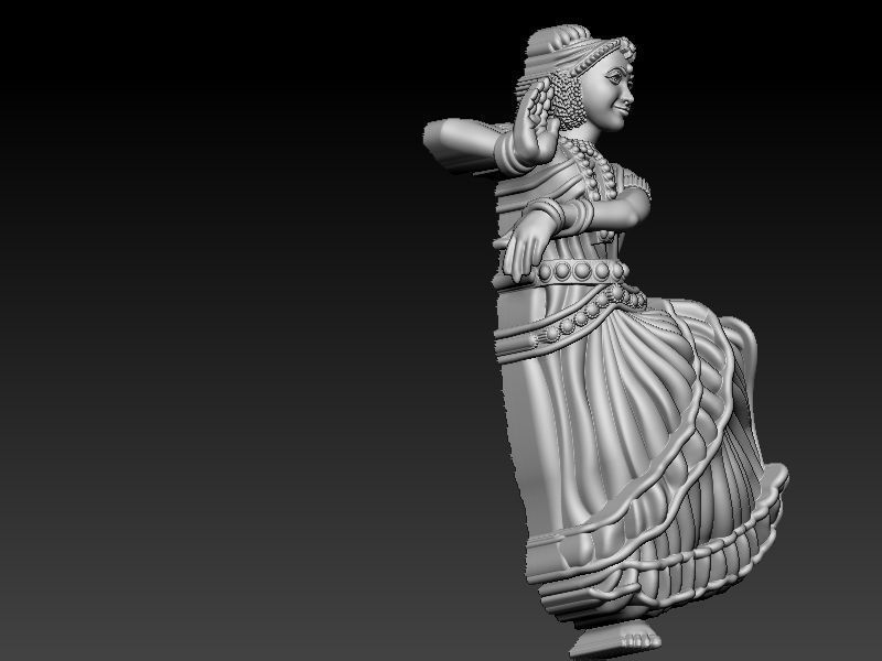 Dancing Lady Character Model - ZBrush Creation 3D print model_6