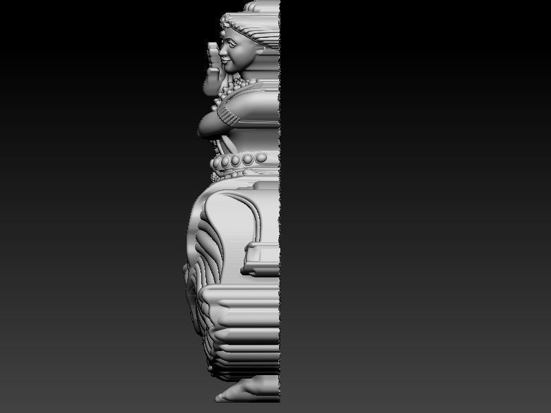 Dancing Lady Character Model - ZBrush Creation 3D print model_4