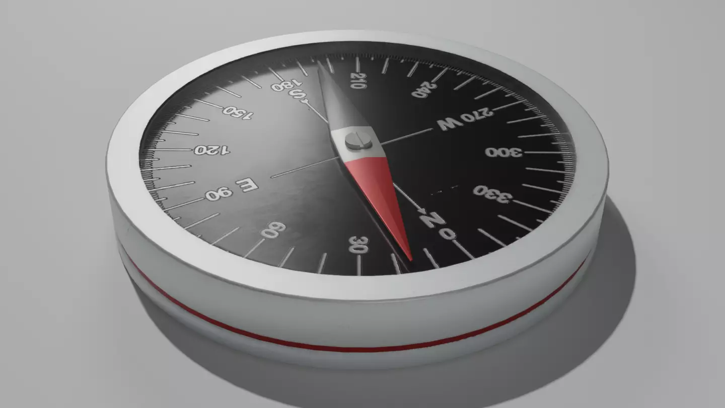 Compass lowpoly Free low-poly 3D model
