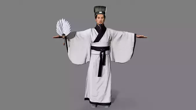 chinese character Low-poly 3D model