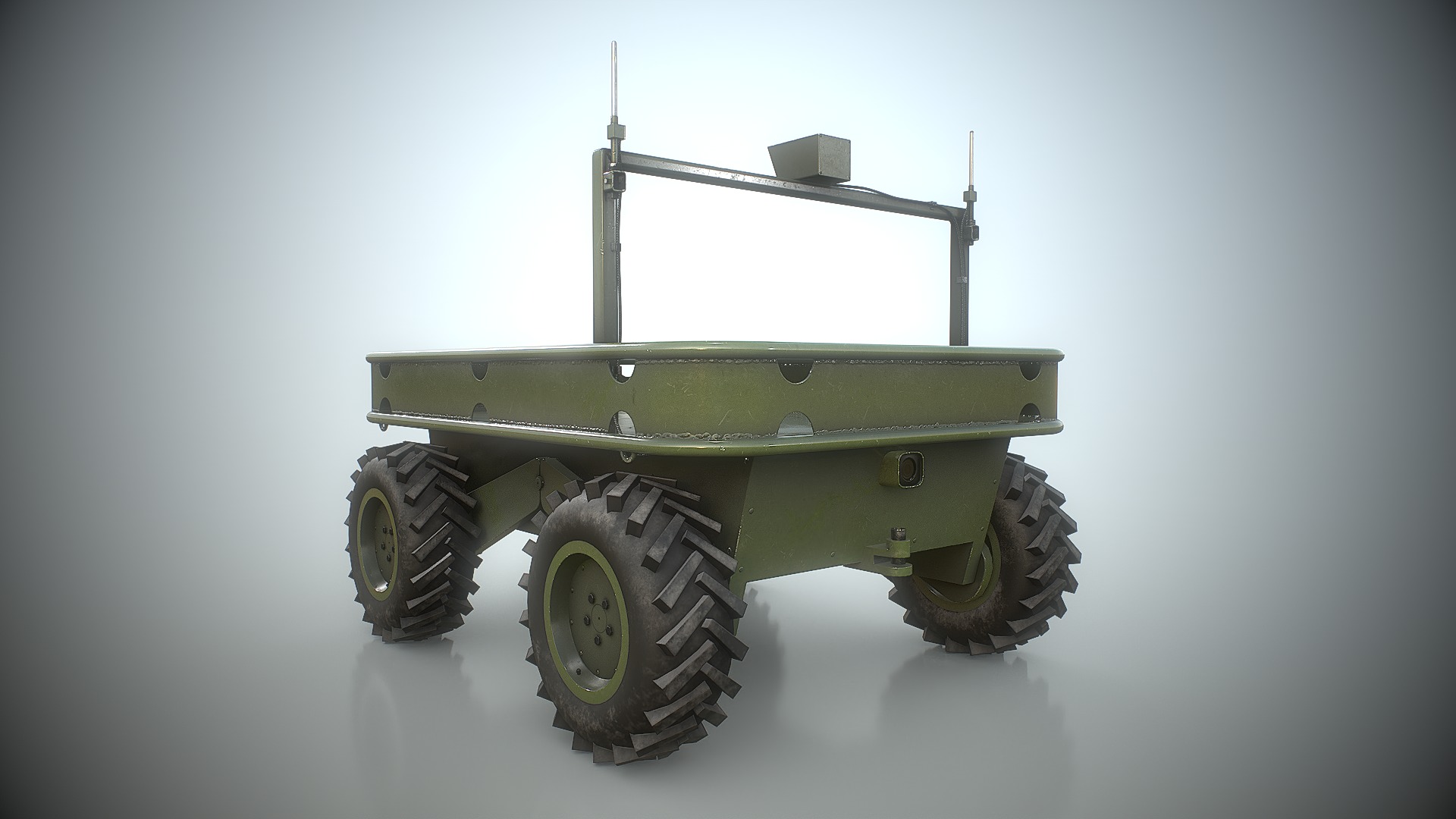 Ukrainian battle wheeled robot CRAB Low-poly 3D model_15