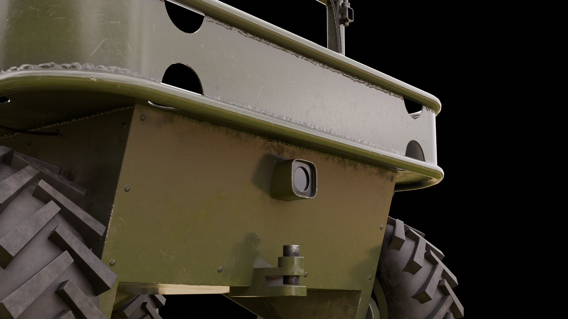 Ukrainian battle wheeled robot CRAB Low-poly 3D model_6