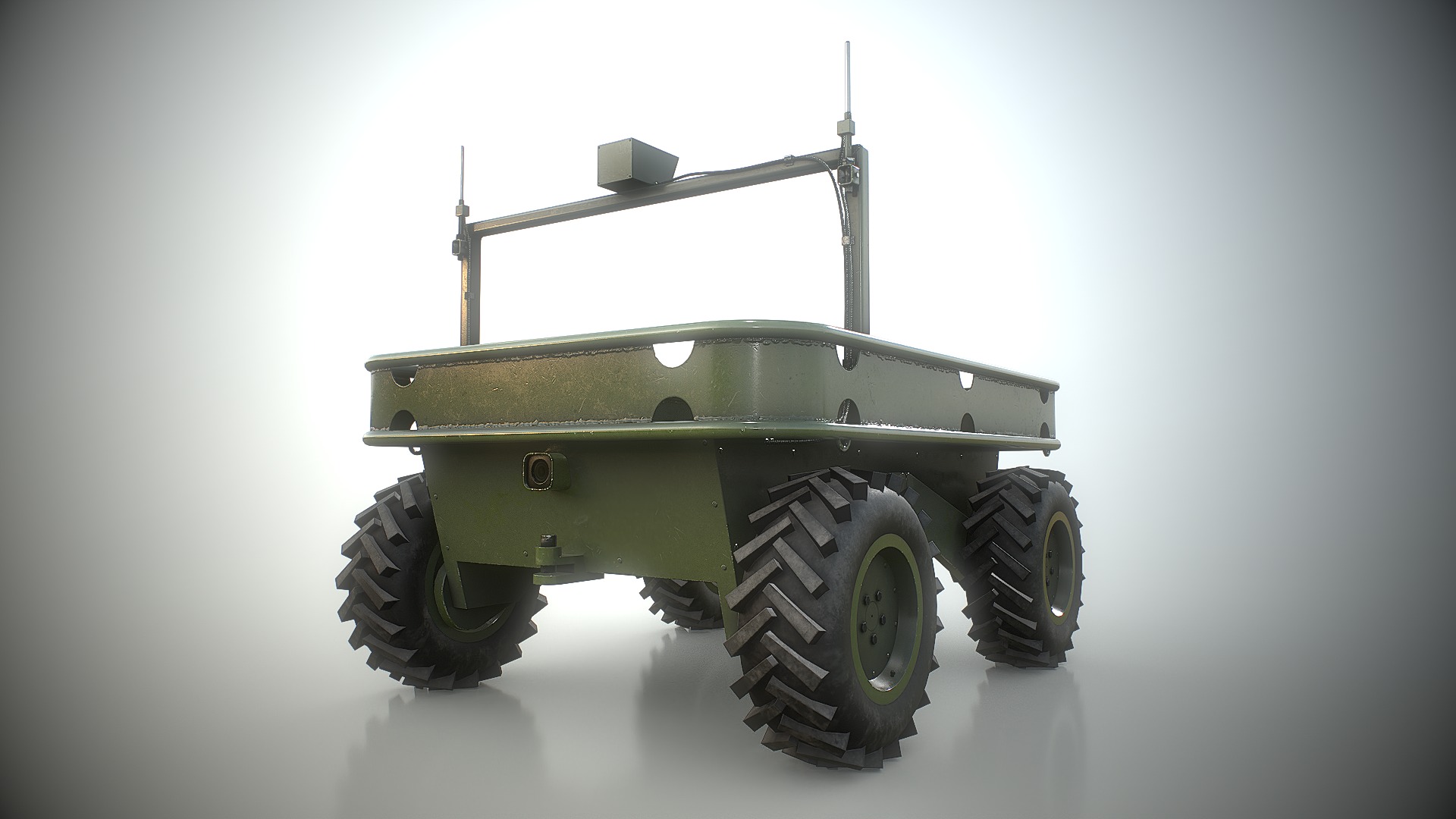 Ukrainian battle wheeled robot CRAB Low-poly 3D model_16