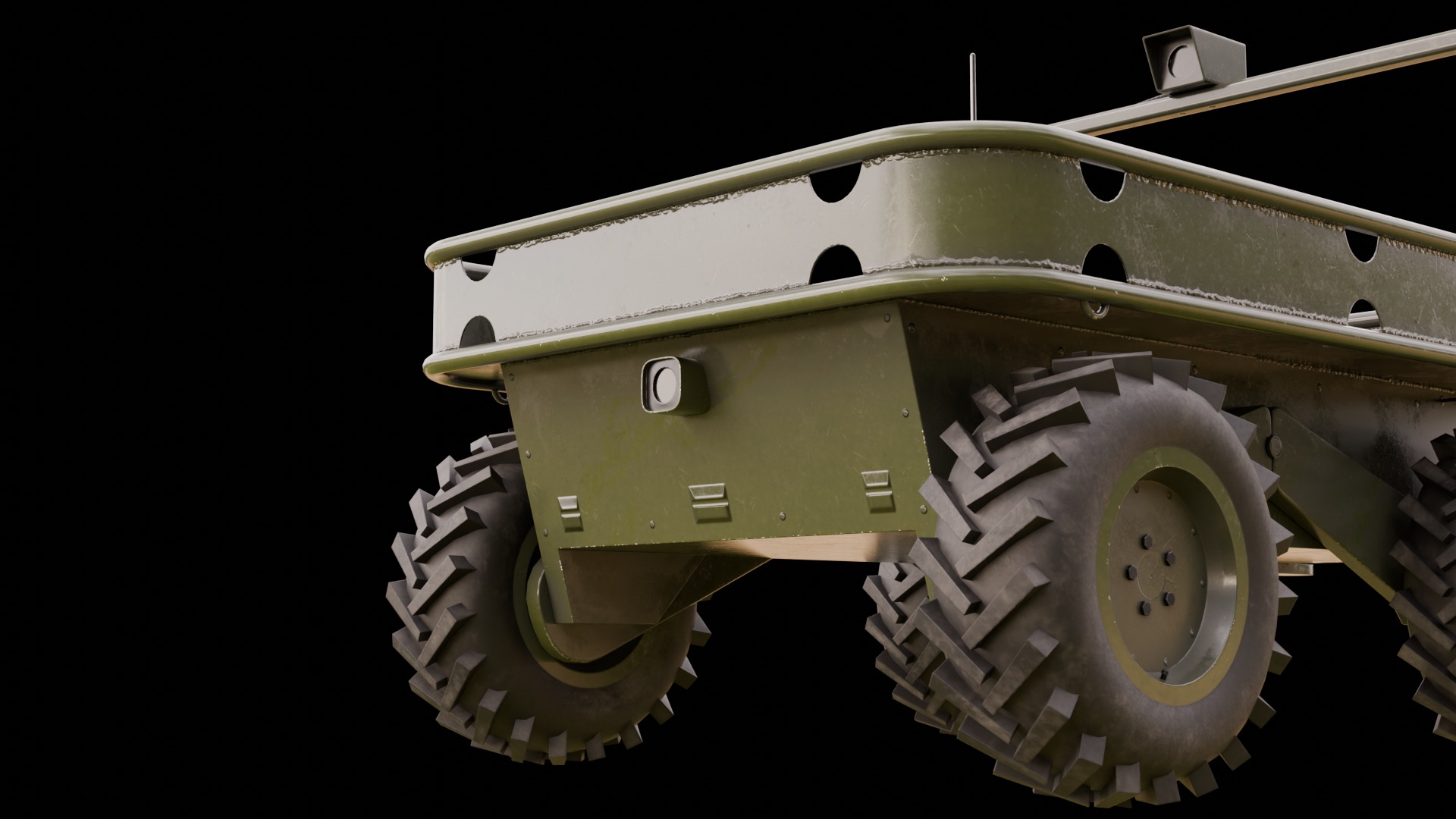 Ukrainian battle wheeled robot CRAB Low-poly 3D model_3