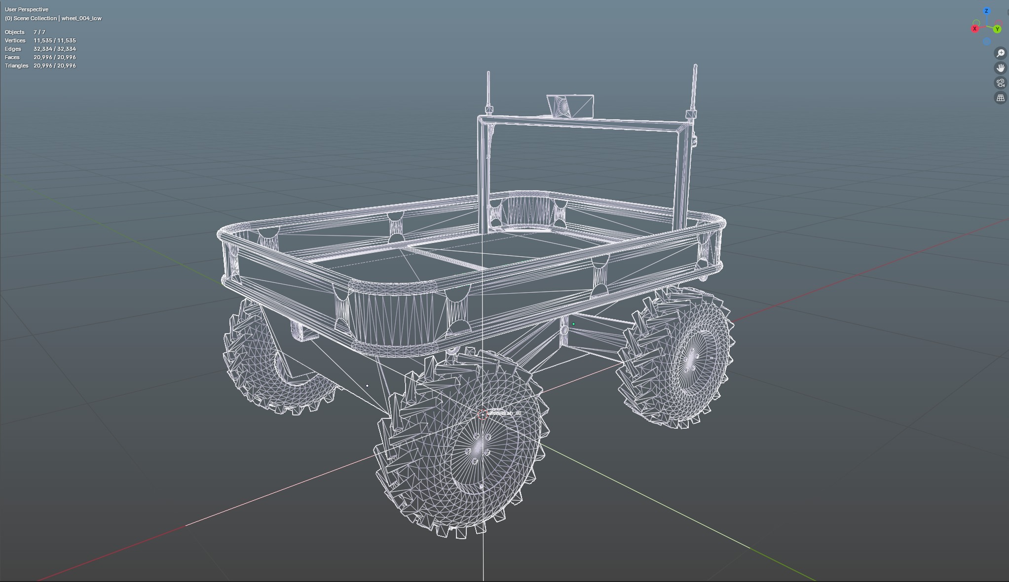 Ukrainian battle wheeled robot CRAB Low-poly 3D model_21