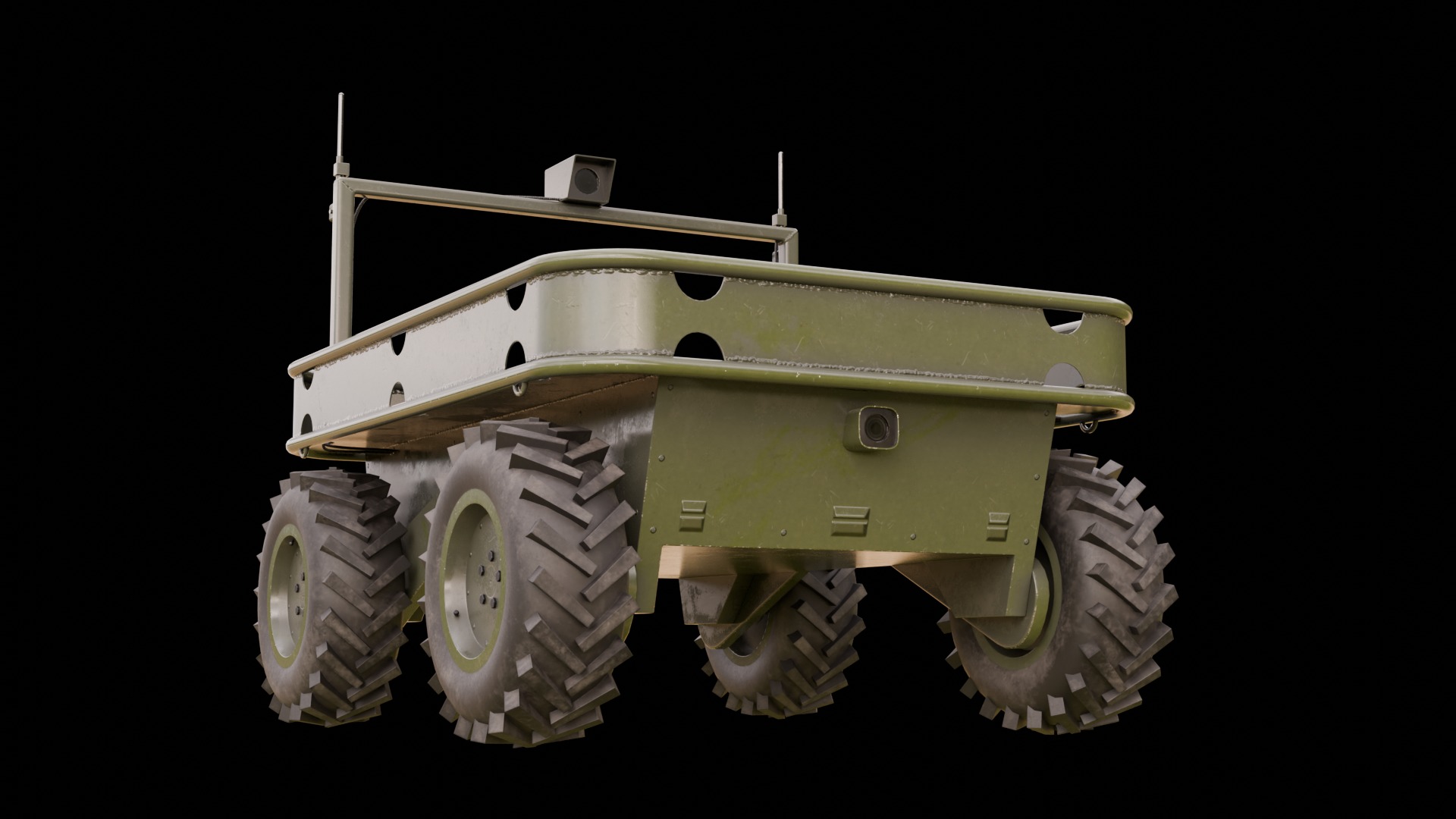 Ukrainian battle wheeled robot CRAB Low-poly 3D model_2