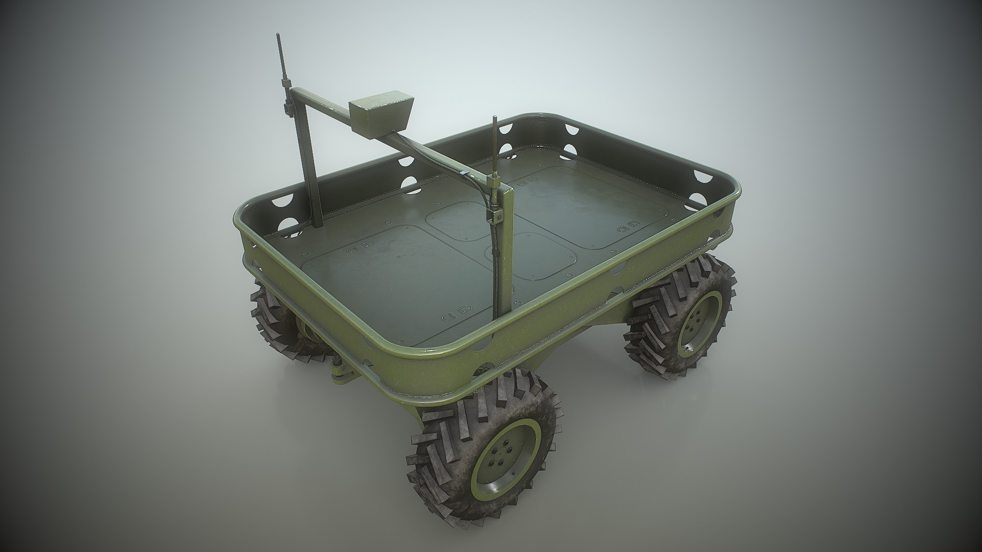 Ukrainian battle wheeled robot CRAB Low-poly 3D model_18