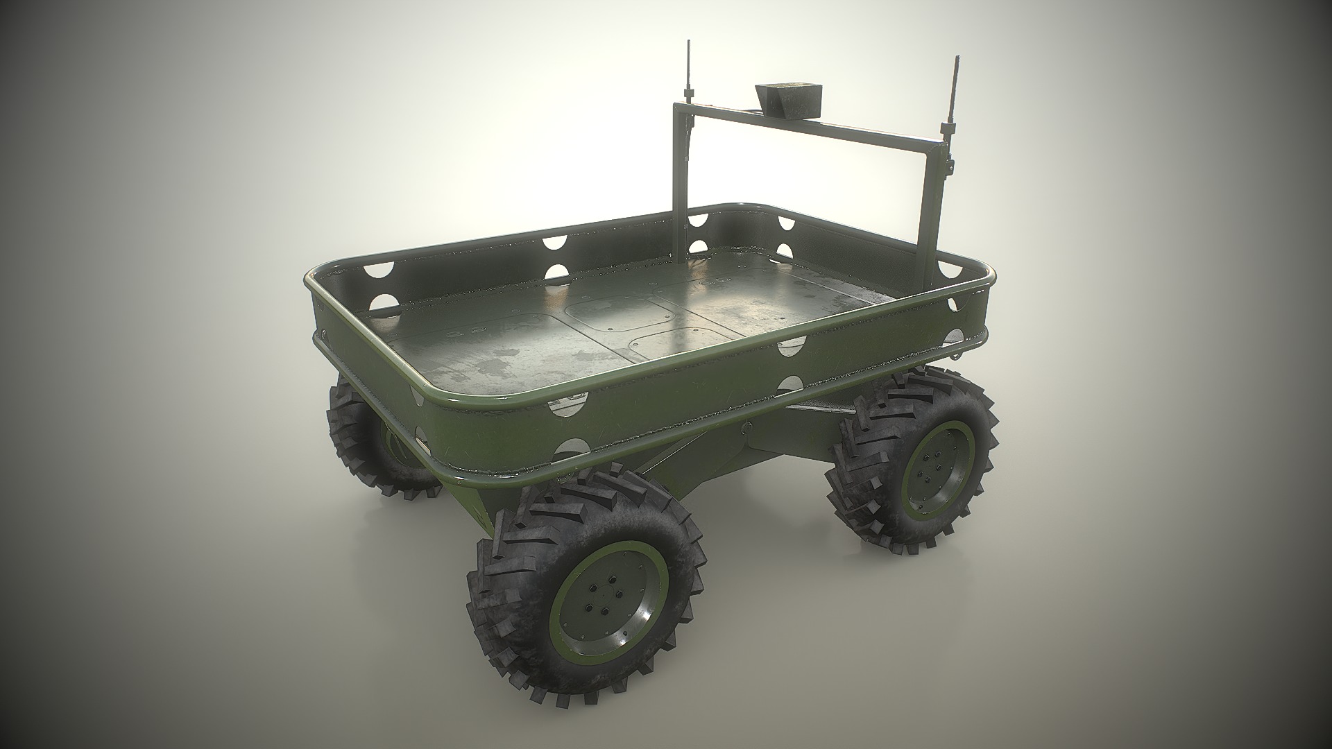 Ukrainian battle wheeled robot CRAB Low-poly 3D model_14