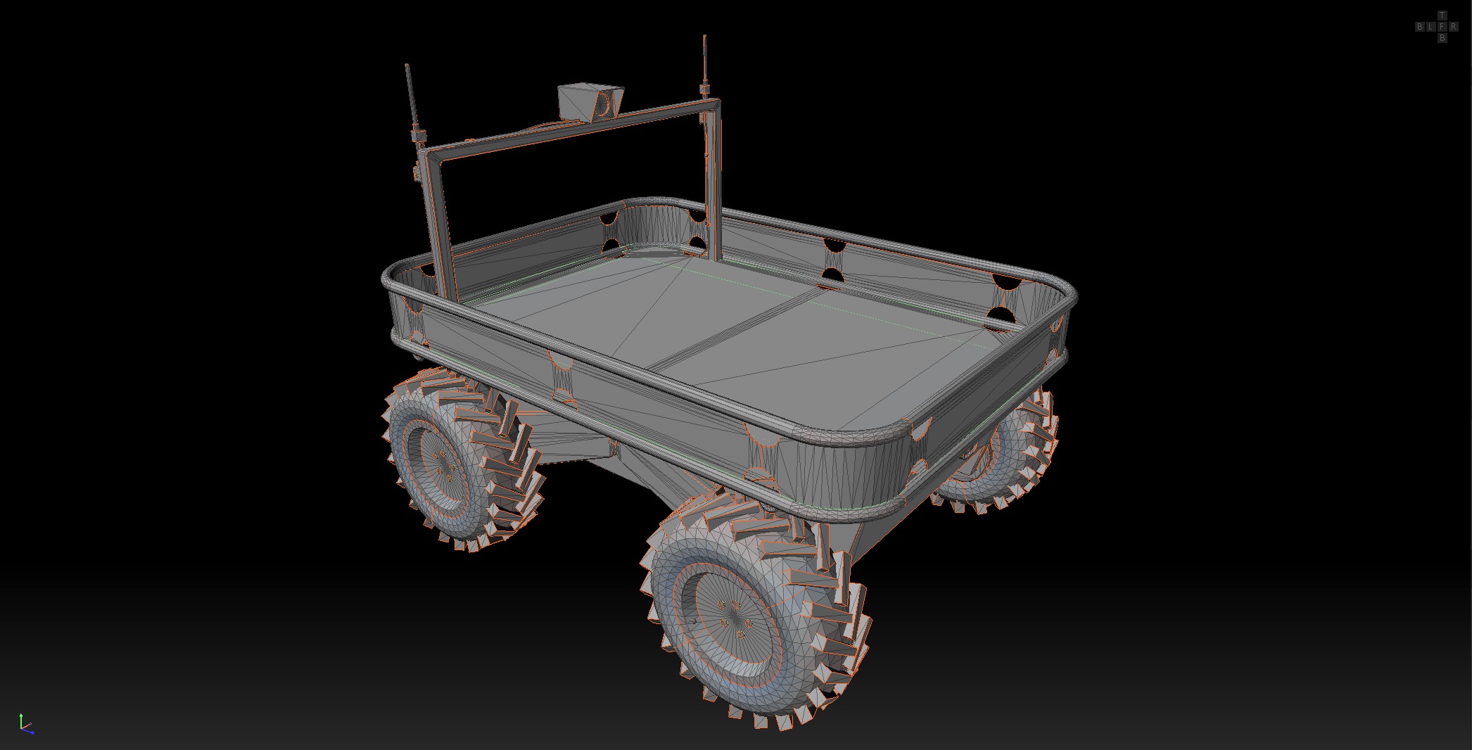 Ukrainian battle wheeled robot CRAB Low-poly 3D model_23