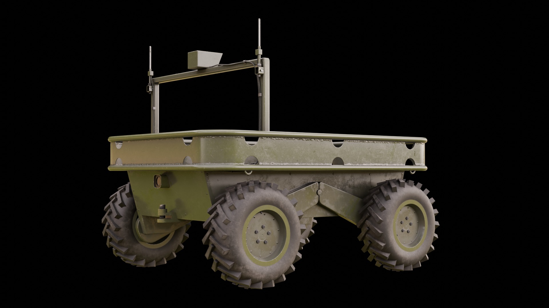 Ukrainian battle wheeled robot CRAB Low-poly 3D model_5