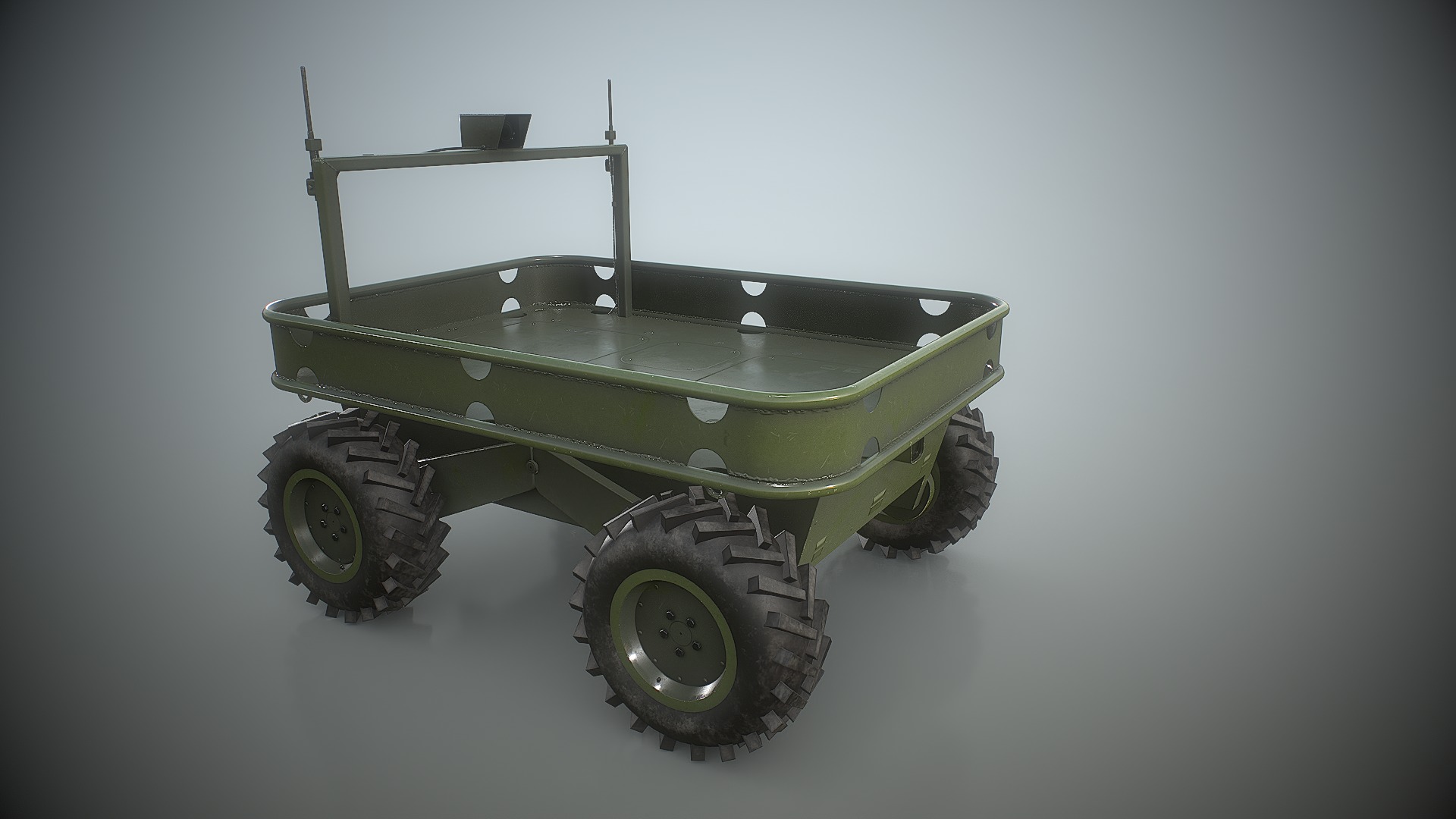 Ukrainian battle wheeled robot CRAB Low-poly 3D model_10