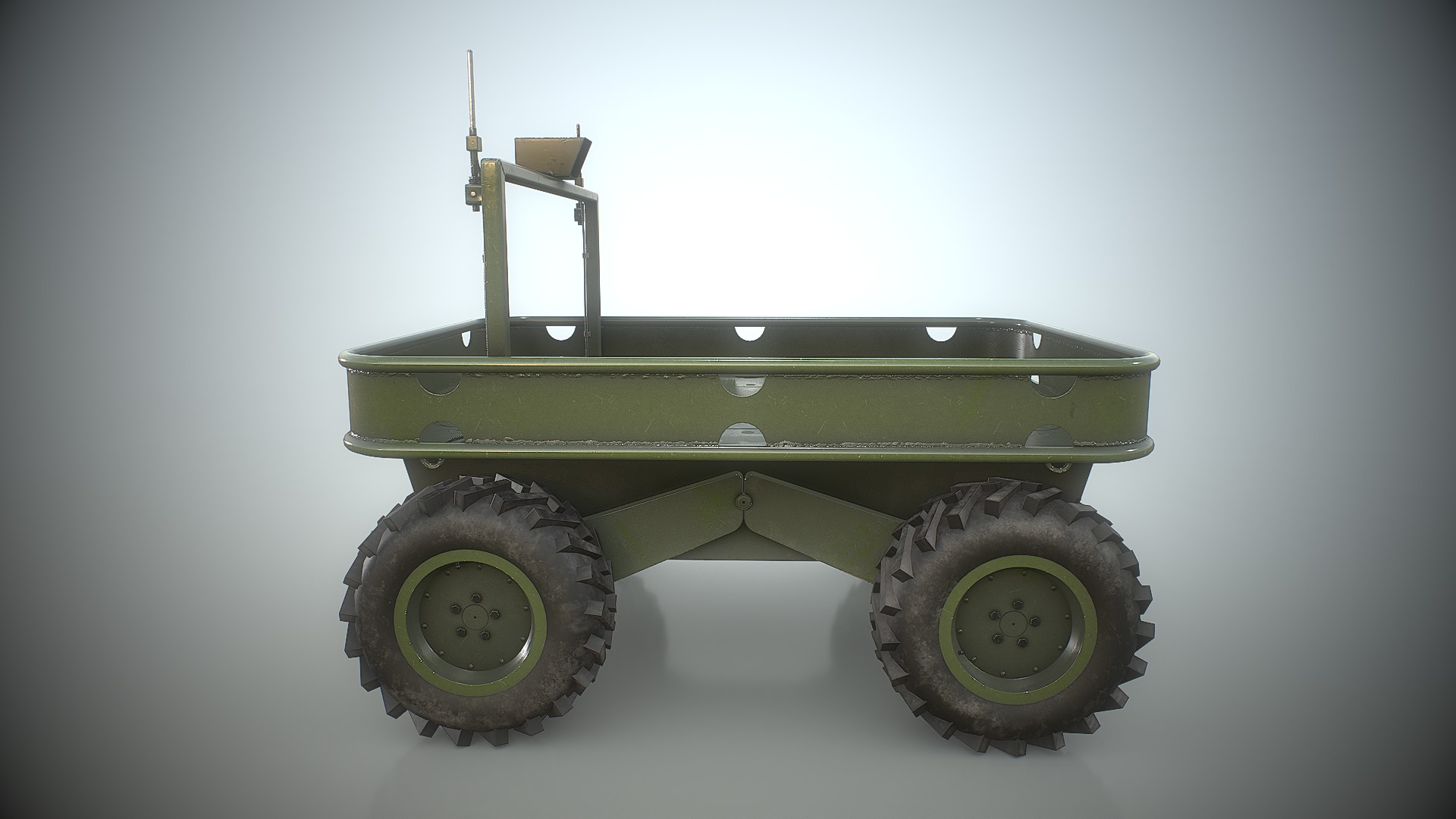 Ukrainian battle wheeled robot CRAB Low-poly 3D model_19