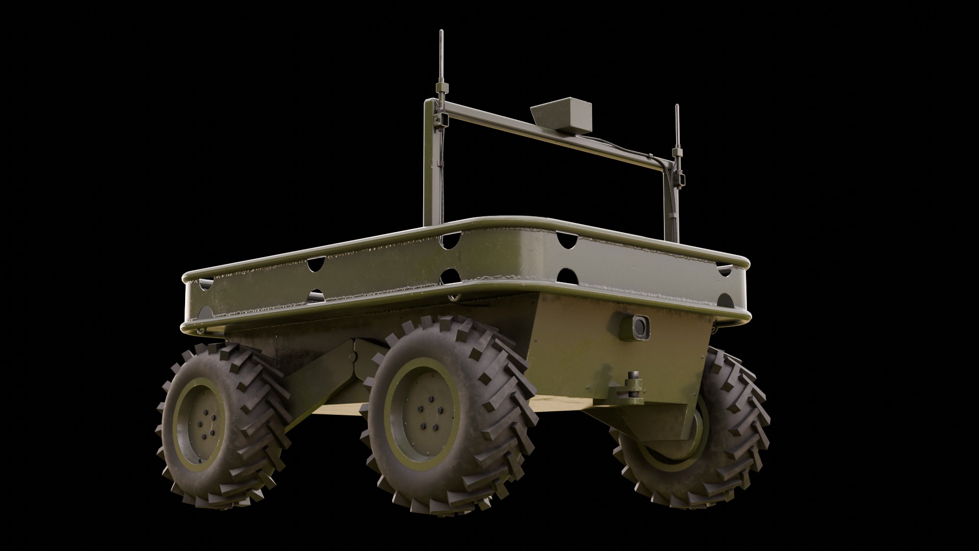 Ukrainian battle wheeled robot CRAB Low-poly 3D model_4