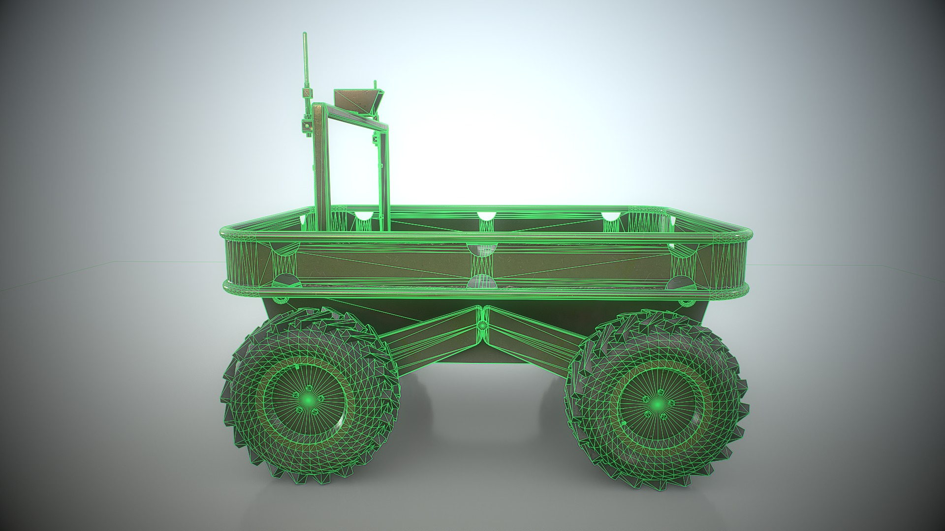 Ukrainian battle wheeled robot CRAB Low-poly 3D model_20