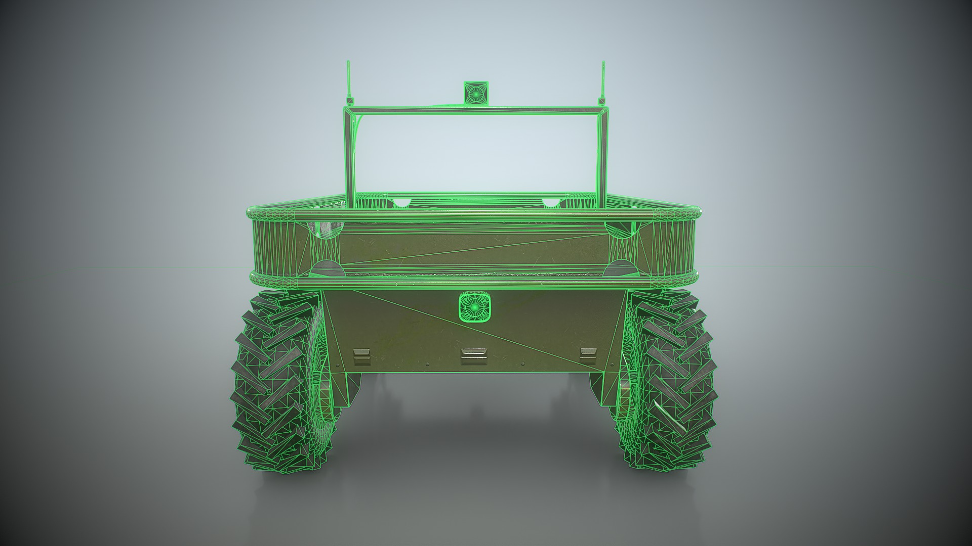 Ukrainian battle wheeled robot CRAB Low-poly 3D model_13