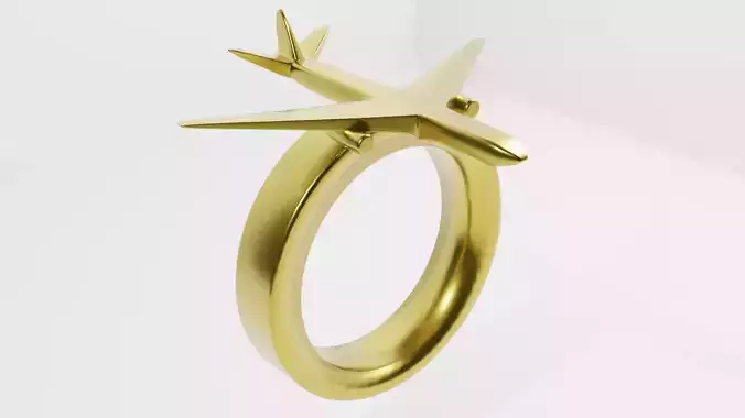 a ring with an image of an airplane