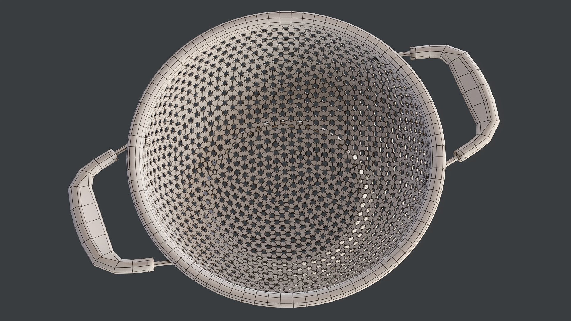 Stainless Steel Colander 02 PBR 3D model_16
